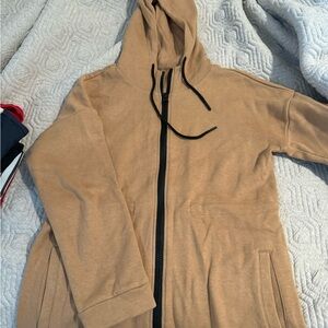 ZYIA long sleeve Zip-Up Hoodie with cinch waist.